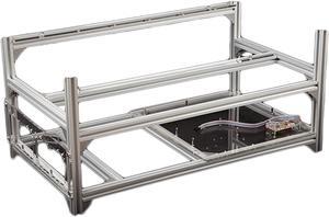 Bitcoin Mining 6 GPU Frame, Dual Power Aluminum Mining Rig Open Air Case Stackable, Mining Rig Chassis Server Rack for Ethereum 25 * 14 * 14in