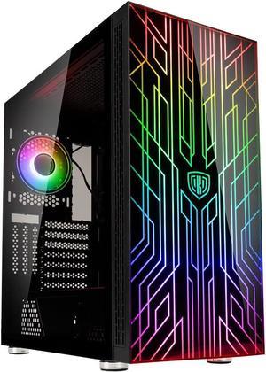 Kolink Unity Nexus PC Case, Mid Tower Case, Glass Case PC, Interchangeable ARGB Front Plate, Various Designs Available, Tempered Glass Case, Front Plate with Side Ventilation