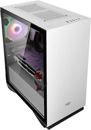 JF-TVQJ Computer Case White Mute Computer CaseCompact M-ATX Gaming CaseTempered Glass Side Window - Support Water Cooling - 5120mm Fan Position