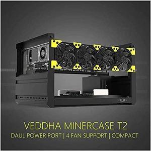 6/8 GPU Aluminum Stackable Open Air Mining Computer Frame Rig Ethereum Veddha for Ethereum (ETH,ETC) ZCash (ZEC) Monero (XMR) Bitcoin (BTC)(6GPU-T2)