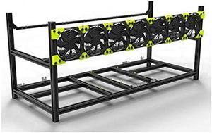 8 GPU Aluminum Stackable Open Air Mining Computer Frame Rig Ethereum Veddha with 7 Fans