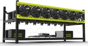 Veddha V3D 8-GPU Mining Case Aluminum Stackable Mining Rig Open Air Frame Case with Fan Mount - Ethereum(ETH,ETC)/ZCash(ZEC)/Monero(XMR)/Bitcoin(BTC)/Siacoin(SC)