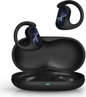 1MORE Fit SE S30 Open Ear Headphones,  Wireless Bluetooth Headphones with 4 Microphones for Clear Calls, Sports Earbuds Split Design with Earhooks, IPX5, 30-Hour Playtime, Bluetooth 5.3, Black