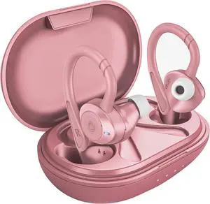 comiso Wireless Earbuds Bluetooth Headphones, True Wireless in Ear Bluetooth 5.1 Earbuds with Microphone, Deep Bass, IPX7 Waterproof Loud Voice Earphones for Sport Outdoor Running Gym Workout(Pink)