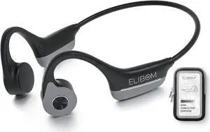 Elibom Bone Conduction Headphones, Waterproof Open-Ear Headphones, 9+Hours Music & Call, Wireless Bluetooth Earphones with mic, 25g Sports Headset, Arm Bag Included