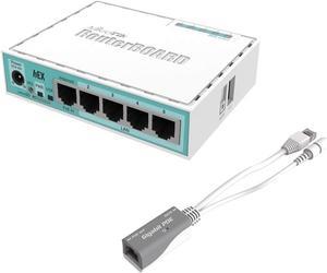 Mikrotik hEX RB750Gr3 Router Gigabit 5 Ports with Free RBGPOE POE Injector for Gigabit LAN Products