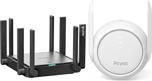 Reyee WiFi 6 Router AX3200 Smart Wi-Fi Mesh Router & Reyee REX 12 WiFi Extender Signal Booster