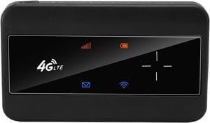 4G LTE Router, Portable WiFi 4G LTE MIFI WPA WPA2 Encryption Plug in Card Stable Siginal with Antenna for Asia (Black)
