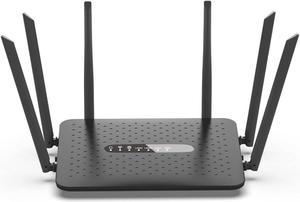 Pomojonbi WiFi Router Gigabit Wireless Router 2.4G/5G Dual Band WiFi Router with 6 Antennas WiFi Repeater Signal Amplifier Durable Easy Install Black