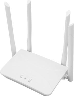4G LTE Router with SIM Card Slot, 300Mbps Cat 4 Wireless WiFi CPE, Wireless WiFi Router for Home with 5dBi High Gain Antennas, Supports Europe, Asia, Africa (US Plug)