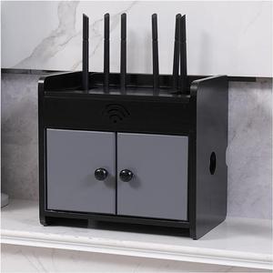 WiFi Router Storage Box, Wood Multi Layer Router/Cable Storage Box, Desktop Wireless Router Organizer Box, Cable Management Box for Cable Boxes/Routers/Remotes/DVD/Set