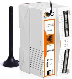 PUSR USR-M100 Industrial Remote IO Gateway and Extender 8DI Cellular Network LTE Cat4 with Edge Computing Modbus rtu to TCP MQTT