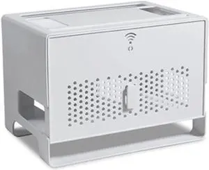 MMLLZEL Router Storage Box Double-Layer Hollow Cable Management Box Heat Dissipation Detachable Router Storage Box Saves Space (Color : Gray 1)
