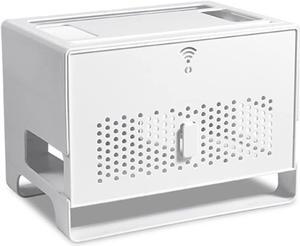 Router Storage Box Double-Layer WiFi Wireless Router Rack Home Office WiFi Router Adjustable Cable Box Multifunctional Storage Box (Color : White, Size : 31.42123cm)