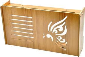 Large Storage Holder with Flip Cover Wireless WiFi Router Case for Living Room - Wood Board, 14x3.3x7.8inches (Color : B)