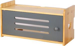 Large Space Wireless Router Storage Box,Wall-Mounted Router Storage Box,Desktop Storage Box, Hidden Line Management Container, Office Desktop Manager (Color : Log Color-B)
