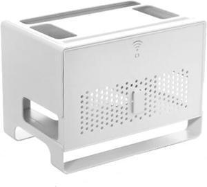 Wireless WiFi Router Storage Box Set-top Box Rack Double-Layer Storage Design Suitable for A Variety of Routers Desktop Wire Arrangement (Color : White, Size : 31 * 21 * 23CM)