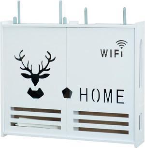 WiFi Box Hider Decorative | Wireless Router Storage Box | WiFi Router Storage Box Router Modem Wall Mount (Color : White, Size : 58x9.5x48cm)