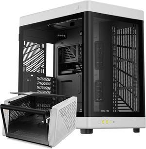 GAMDIAS RGB Dual-Chamber Panoramic Tempered Glass Gaming PC Case; 2-way Standing with Vertical & Horizontal Orientaton and One-touch Open; Computer Case support 420mm AIO & Huge Cable Management Space