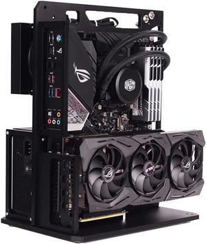 PC Case All Aluminum Open Air Test Bench Compatible ATX MATX ITX Motherboard Computer Cooling Vertical Personalized Chassis Black