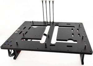 Open Air ATX PC Frame HTPC Water Cooling Test Bench Aluminum Case Bare Overclocking DIY Computer Support Graphics Card Black