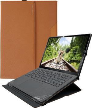 Case Cover for Microsoft Surface Laptop 5/4/3/2/1 13.5 Inch[Not Fit Surface Book],1:1 Accurate Opening PC+PU Leather Height Adjustable Ergonomic Computer Stand Holder,Z001-13-Brown