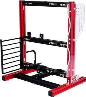 PC Frame Test Bench ITX ATX MATX Test Bench Open Air Case Water Cooling Fan Chassic (Red)