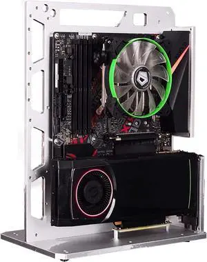 EDIY Case Test Bench Computer Chassis Aluminum Open Air Compatible ATX MATX ITX Motherboard Computer Cooling Vertical Personalized Chassis Silver