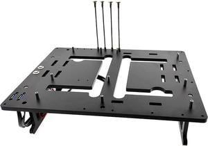 Open PC case, DIY Mini ATX/M-ATX/ITX case All Aluminum Chassis with USB3.0 Bimetal Switch PC Computer case. Supports Integrated Liquid Cooler (Color : Black)