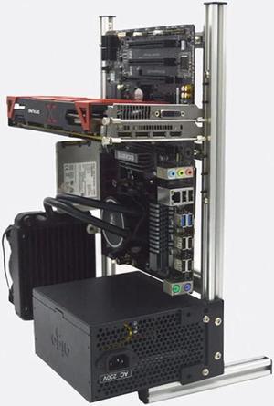 EDIY DIY Computer Chassis Bracket Open Motherboard Case Rack ATX Vertical Horizontal PC Game Water-Cooled Test Bench Creative Overclocking Aluminum Frame Good Heat Dissipation All Silver