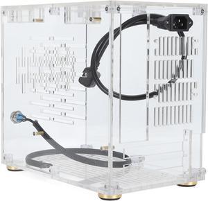 Small Form Factor Mini ITX Case, Open Hollow Cooling Portable PC Case, Panoramic Transparent Panel Computer Gaming Case, 266x235x161mm