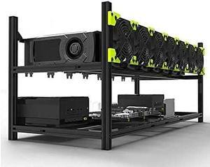 8 GPU Aluminum Stackable Open Air Mining Computer Frame Rig Ethereum Veddha with 7 Fans