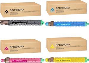 SP C830DN Toner Cartridge, 4 Pack Black, Cyan, Magenta, Yellow 821181 821182 821183 821184 Compatible with Aficio SP C830 C830dn C831 C831dn Savin SP C831dn C830dn Printer