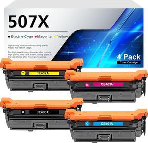 507X CE400X High-Yield Toner Cartridge Replacement   507X 507A CE400X CE400A CE401A CE402A CE403A Compatible for Enterprise M551 M551n M551dn M551xh M570dn M575f M570dw Printer(4-Pack BCMY)