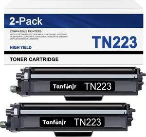 TN223 TN227 Black Toner Cartridge Twin Pack TN223 2Pk (TN2232PK) Replacement for Brother TN-223 Black Toner MFC-L3770CDW MFC-L3710CW HL-3210CW HL-3230CDW HL-3270CDW HL-3290CDW Printer