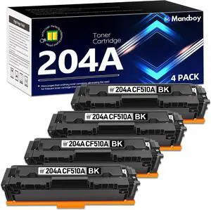 204A Black Toner Cartridge 4-Pack - Replacement   Toner 204A CF510A, Compatible for Pro MFP M180n M180nw M181fw; Color M154a M154nw Printer