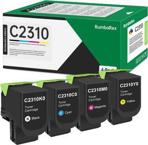 C2310 Toner Cartridge 4-Pack(Black,Cyan,Magenta,Yellow) Replacement for Lexmark C2310K0 C2310C0 C2310M0 C2310Y0 Toner Cartridge for C2325 C2425 C2535 MC2425 MC2535 MC2640 MC2535adwe Printer Ink
