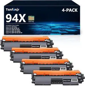 94X Black High-Yield Toner Cartridges Compatible Replacement   94X CF294X Toner Cartridge Black Work with Laserjet Pro M118dw Laserjet Pro MFP M148dw M148fdw M118 M148 Printer (4-Pack, Black)