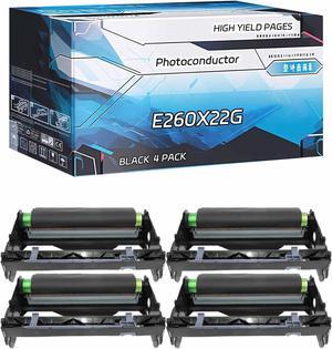 Compatible with Lexmark X264DN X363DN X364DN X364DW X463DE X464DE X466DE X466DTE X466DWE Photoconductor E260X22G, High Yield 40000 Pages, Experience Superior Printing (4 Pack Black)