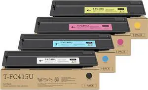 T-FC415U TFC415U Toner Cartridge 4 Pack (BK/C/M/Y) Compatible T-FC415U-K T-FC415U-C T-FC415U-M T-FC415U-Y Toner Replacement for Toshiba E-Studio 2515AC 3015AC 3515AC 4515AC 5015AC Printer