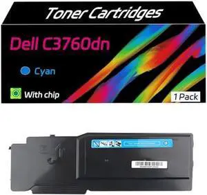 C3760dn Toner Cartridges Replacement Compatible for Dell C3760dn C3760n C3765dnf Printers, High Yield 12000 Pages, Bright Lifelike Colors (Cyan)