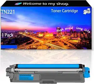 TN221 TN-221BK TN-225C TN-225Y TN-225M Compatible for Brother Toner Cartridge MFC-9130CW MFC-9140CDN MFC-9330CDW MFC-9340CDW HL-3140CW HL-3150CDN HL-3170CDW HL-3180CDW Printer (Cyan)