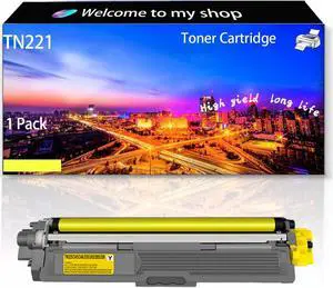 TN221 TN-221BK TN-225C TN-225Y TN-225M Compatible for Brother Toner Cartridge MFC-9130CW MFC-9140CDN MFC-9330CDW MFC-9340CDW HL-3140CW HL-3150CDN HL-3170CDW HL-3180CDW Printer (Yellow)