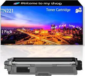 TN221 TN-221BK TN-225C TN-225Y TN-225M Compatible for Brother Toner Cartridge MFC-9130CW MFC-9140CDN MFC-9330CDW MFC-9340CDW HL-3140CW HL-3150CDN HL-3170CDW HL-3180CDW Printer (Black)