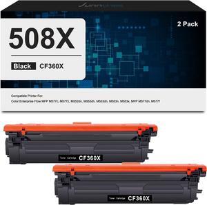 508X Black High-Yield Toner Cartridge CF360X Replacement for 508X 508A Enterprise M552, M553, Color Enterprise MFP M577 Series | 2-Pack