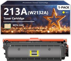 AZMANI 213A Toner Cartridges Compatible   213A W2130A W2131A W2132A W2133A 213X Toner, Quality Toner   Color LaserJet Enterprise 5700 5800 6700 Series, 1 Yellow