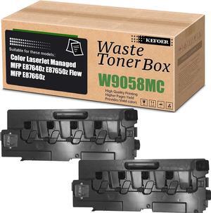 W9058MC Waste Toner Collection Unit Replacement Compatible for Color Managed MFP E87640 E87650 E87660 Printer High Capacity Waste Toner Box (2-Pack)