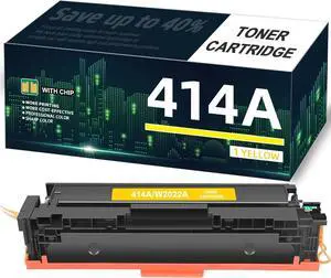 414A Yellow Toner Cartridge 1 Pack (with Chip) Replacement   414A Yellow Toner Cartridge Color Pro MFP M479fdw M479fdn M454dw M454dn M479dw Enterprise M455dn M480f Printer W2022A