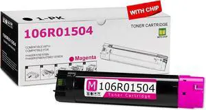 Ennovor 1 Pack Pack 6700 106R01504 Magenta Toner Cartridge 106R01504 with chip High Yield 7,200 Pages Compatible Xerox Phaser 6700 6700N 6700DN 6700DT 6700DX Printer
