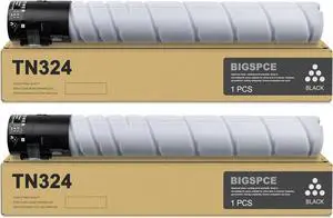 TN-324 TN324 Black Toner Cartridge (2 Pack): TN324K A8DA130 Toner Replacement for Konica Minolta Bizhub C258 C308 C368 Printer
